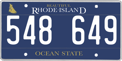 RI license plate 548649