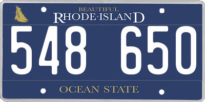 RI license plate 548650