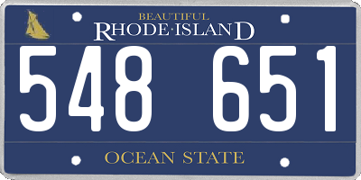 RI license plate 548651