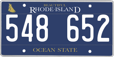 RI license plate 548652