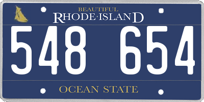 RI license plate 548654