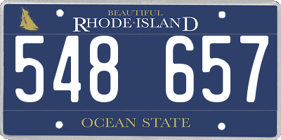 RI license plate 548657