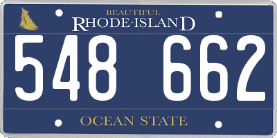 RI license plate 548662