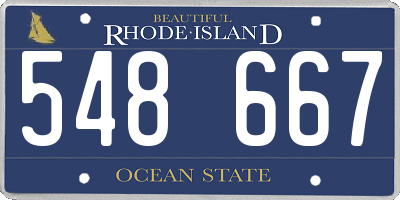 RI license plate 548667