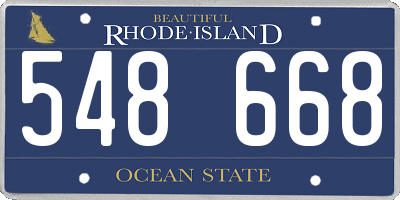 RI license plate 548668