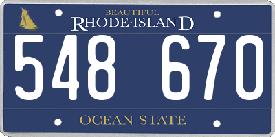 RI license plate 548670