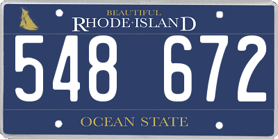 RI license plate 548672