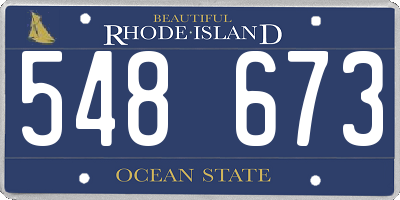 RI license plate 548673