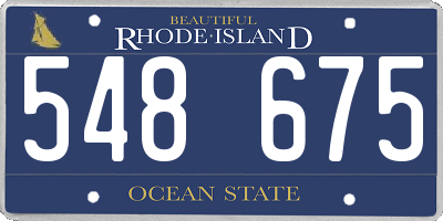 RI license plate 548675