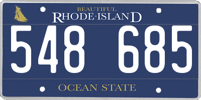 RI license plate 548685