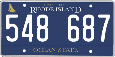 RI license plate 548687