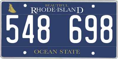 RI license plate 548698