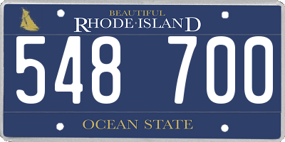 RI license plate 548700