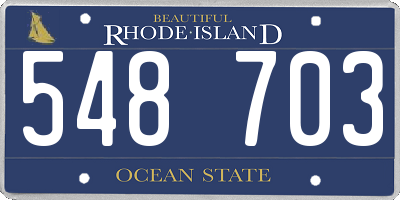 RI license plate 548703