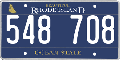 RI license plate 548708