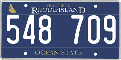 RI license plate 548709