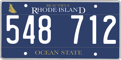 RI license plate 548712