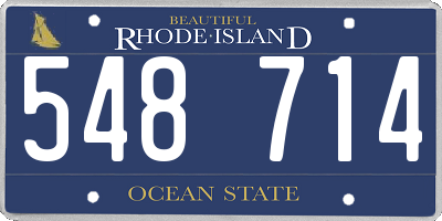 RI license plate 548714