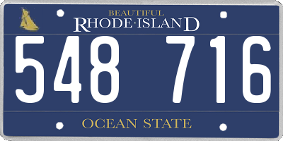 RI license plate 548716