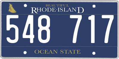 RI license plate 548717