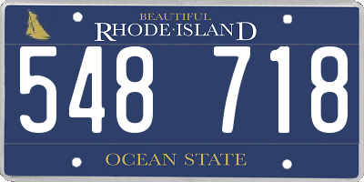 RI license plate 548718