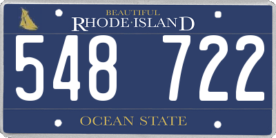 RI license plate 548722