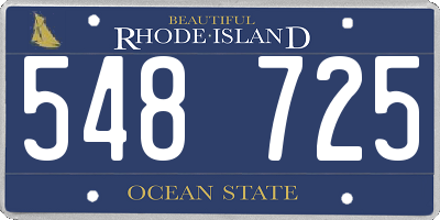 RI license plate 548725