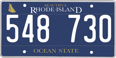 RI license plate 548730