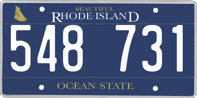 RI license plate 548731