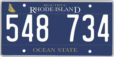 RI license plate 548734