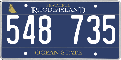 RI license plate 548735