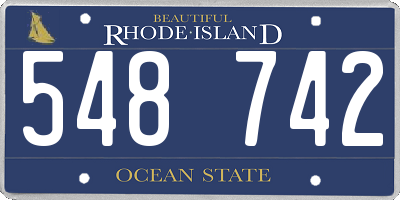 RI license plate 548742