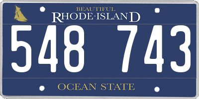 RI license plate 548743