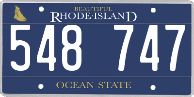RI license plate 548747