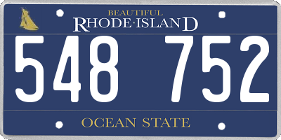 RI license plate 548752
