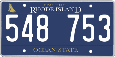 RI license plate 548753