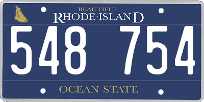 RI license plate 548754