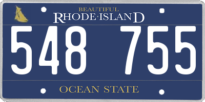 RI license plate 548755