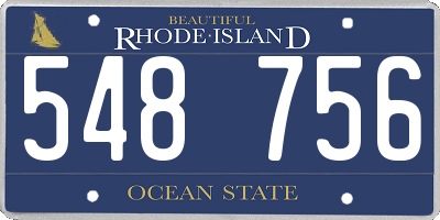 RI license plate 548756
