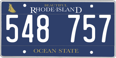RI license plate 548757