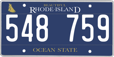 RI license plate 548759