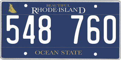 RI license plate 548760