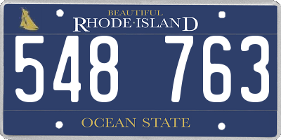 RI license plate 548763