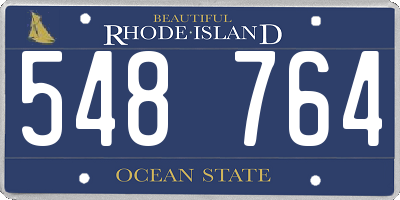RI license plate 548764