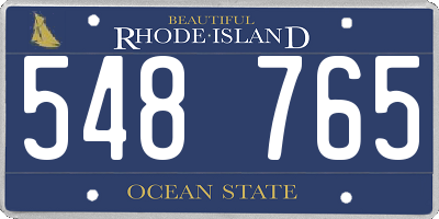 RI license plate 548765