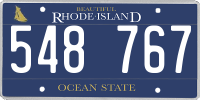 RI license plate 548767