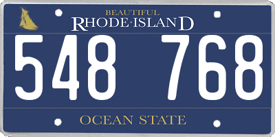 RI license plate 548768