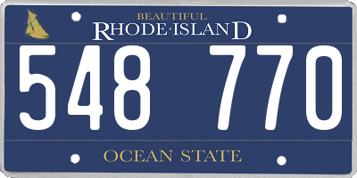 RI license plate 548770
