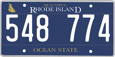 RI license plate 548774