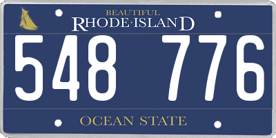 RI license plate 548776